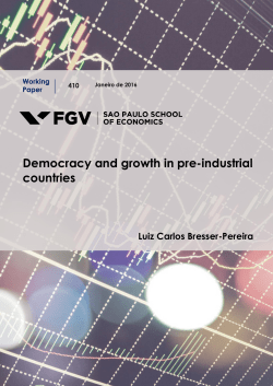 Democracy and growth in pre-industrial countries - Bresser