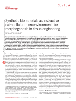 Synthetic biomaterials as instructive extracellular