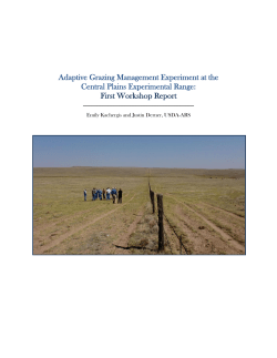 Adaptive Grazing Management Experiment at the Central Plains