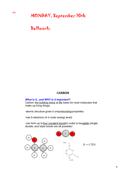 MONDAY, September 10th Bellwork