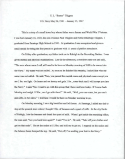 EL "Buster" Thigpen US Navy May 26, 1941 - January 15