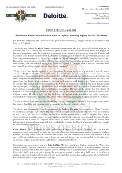 This House Would Disestablish the Church of England