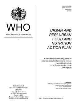 Urban and Peri-Urban Food and Nutrition Action Plan