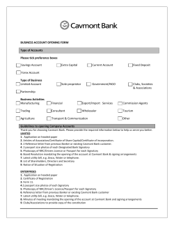 BUSINESS ACCOUNT OPENING FORM Type of