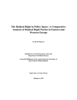 The Radical Right in Policy Space - CEU Political Science Department