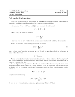 Polynomial Optimization