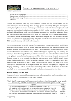 Specific energy storage
