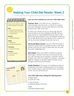 Helping Your Child Get Ready: Week 2