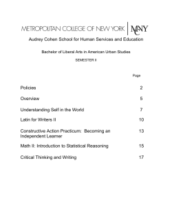 BAUS Handbook - Metropolitan College of New York