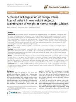 Sustained self-regulation of energy intake. Loss of weight in