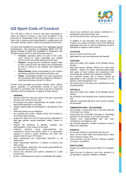 UQ Sport Code of Conduct