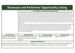 Showcase and Performer Opportunity Listing