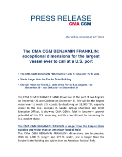 The CMA CGM BENJAMIN FRANKLIN: exceptional dimensions for