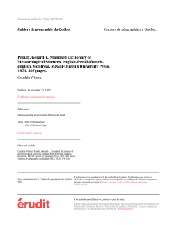 Proulx, G&eacute;rard-J., Standard Dictionary of Meteorological