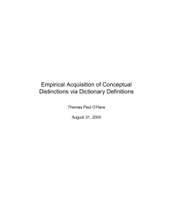 Empirical Acquisition of Conceptual Distinctions via Dictionary