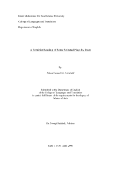A Feminist Reading of Some Selected Plays by Ibsen