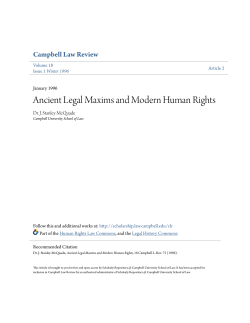 Ancient Legal Maxims and Modern Human Rights