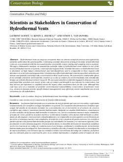 Scientists as Stakeholders in Conservation of Hydrothermal Vents