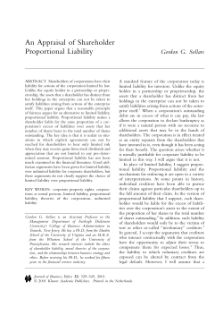 An Appraisal of Shareholder Proportional Liability