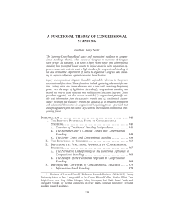 A Functional Theory of Congressional Standing