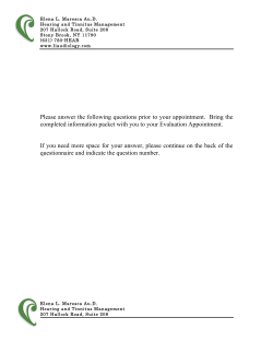 Please answer the following questions prior to your appointment