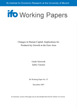 Changes in Human Capital: Implications for Productivity Growth in