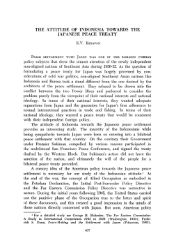 The attitude of Indonesia towards Japanese peace treaty