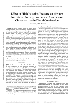 Effect of High Injection Pressure on Mixture Formation, Burning