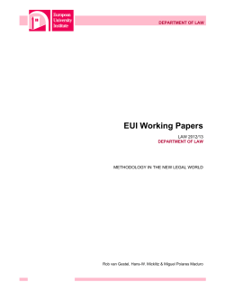 EUI Working Papers - Cadmus, EUI Research Repository