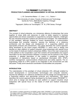 The PRODNET platform for production planning and management in