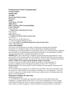 Fundamentals of Oral Communication Group Context Spring 2015