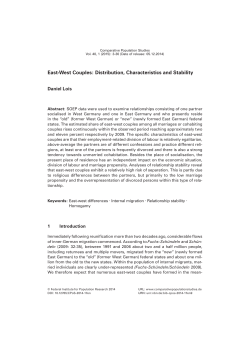 East-West Couples - Comparative Population Studies