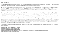 MATHEMATICS: Assessment of Learning Outcomes 2010-11