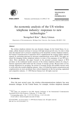 An economic analysis of the US wireless telephone industry