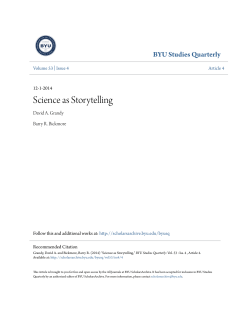 Science as Storytelling - BYU ScholarsArchive
