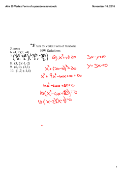 Aim 35 Vertex Form of a parabola.notebook