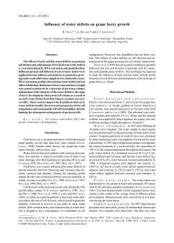 Influence of water deficits on grape berry growth - Vitis-vea