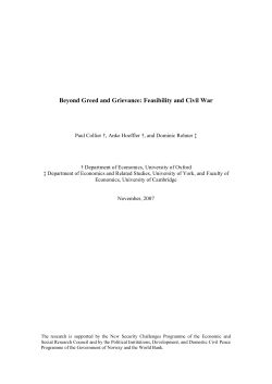 New Evidence on the Causes of Civil War