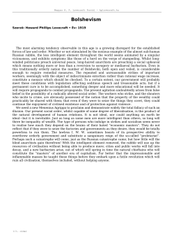 Bolshevism - Magyar HP Lovecraft Port&aacute;l