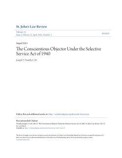 The Conscientious Objector Under the Selective Service Act of 1940