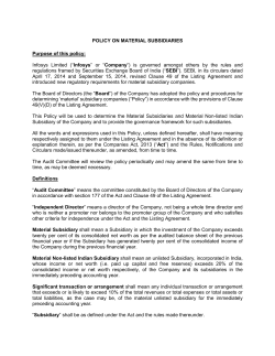 Policy on Material Subsidiaries