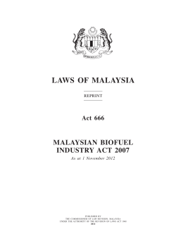 Malaysian Biofuel Industry Act 2007