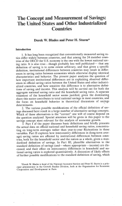 The Concept and Measurement of Savings