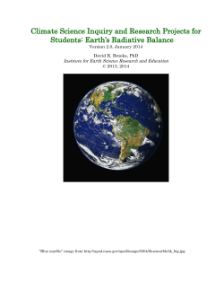 Climate Science Inquiry and Research Projects for Students: Earth`s
