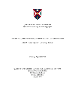 The Development of English Company Law Before 1900