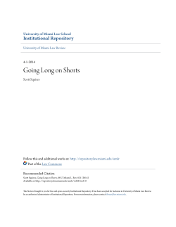 Going Long on Shorts - University of Miami School of Law