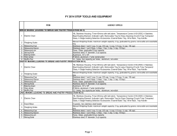 fy 2014 step tools and equipment