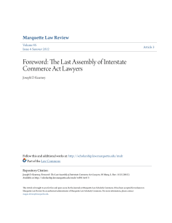 Foreword: The Last Assembly of Interstate Commerce Act Lawyers