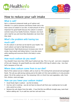 How to reduce your salt intake