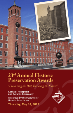 Program Book - Manchester Historic Association